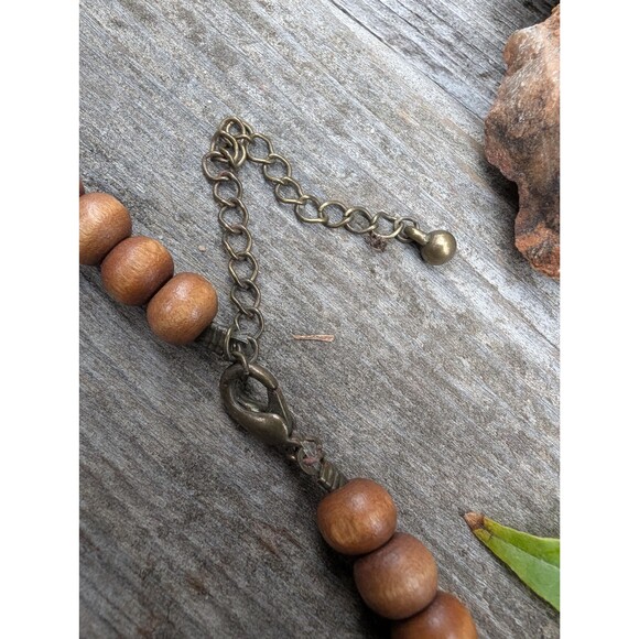 Southwestern Unakite Necklace, Vintage Pink and Green Stone Necklace - Picture 8 of 10